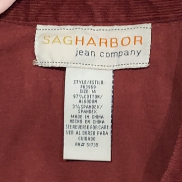 Sag Harbor Jean Company Burgundy Jacket Women's Size 14 - Picture 7 of 7